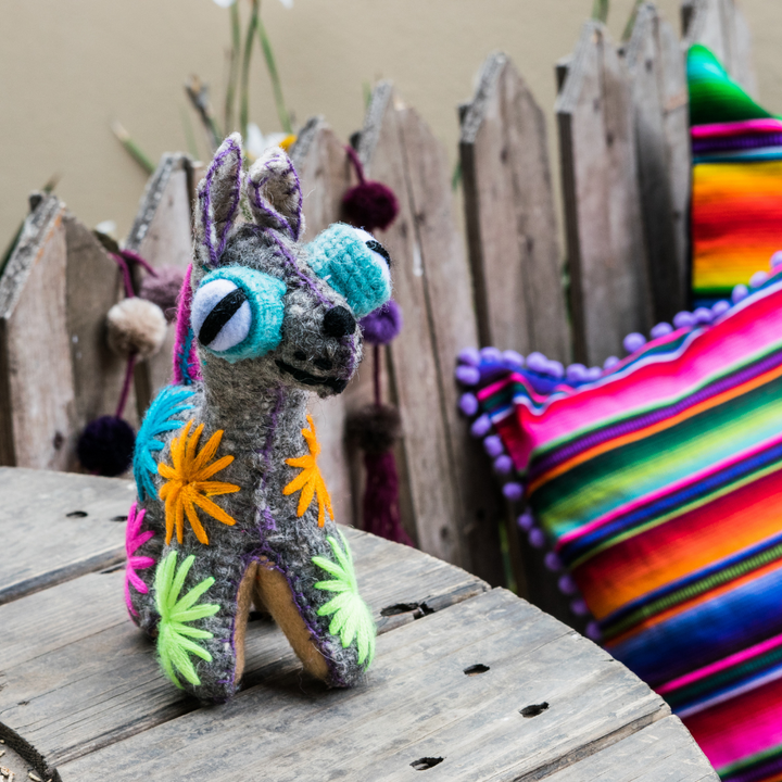 Coco the Chihuahua: Repurposed Wool Boho Decor - Mexico-Decor-ABIGAIL (ARTESANÍAS CHONETIK - MX)-Lumily MZ Fair Trade Nena & Co Hiptipico Novica Lucia's World emporium