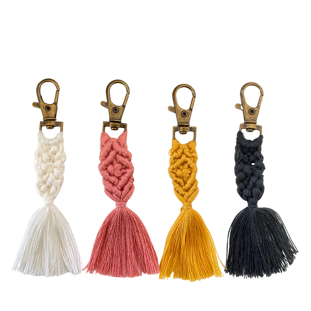 Macrame Zipper Pull Bag Charm Tassel Decor - Thailand-Zipper Pulls-Lumily-Lumily MZ Fair Trade Nena & Co Hiptipico Novica Lucia's World emporium