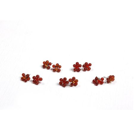 Flower Stud Semi-precious .925 Silver Stone Earrings- Thailand-Jewelry-Lumily-Red Earring Pack of 5-Lumily MZ Fair Trade Nena & Co Hiptipico Novica Lucia's World emporium