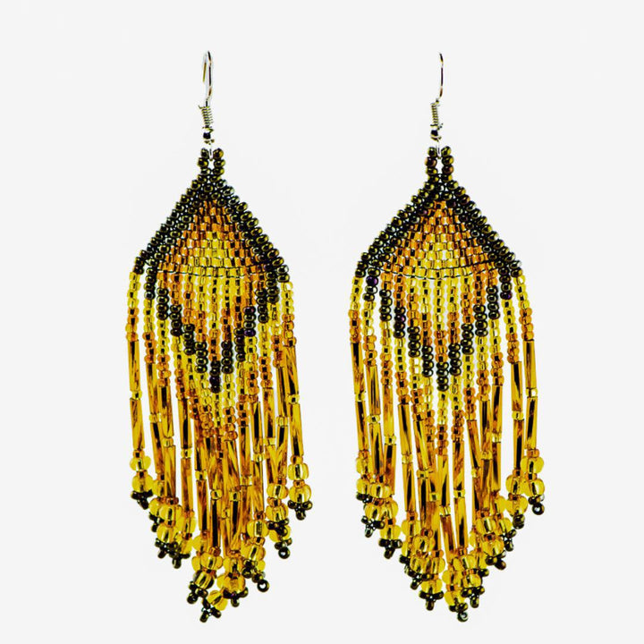 Alegria Seed Bead Earrings - Guatemala-Jewelry-Lumily-Brown-Lumily MZ Fair Trade Nena & Co Hiptipico Novica Lucia's World emporium