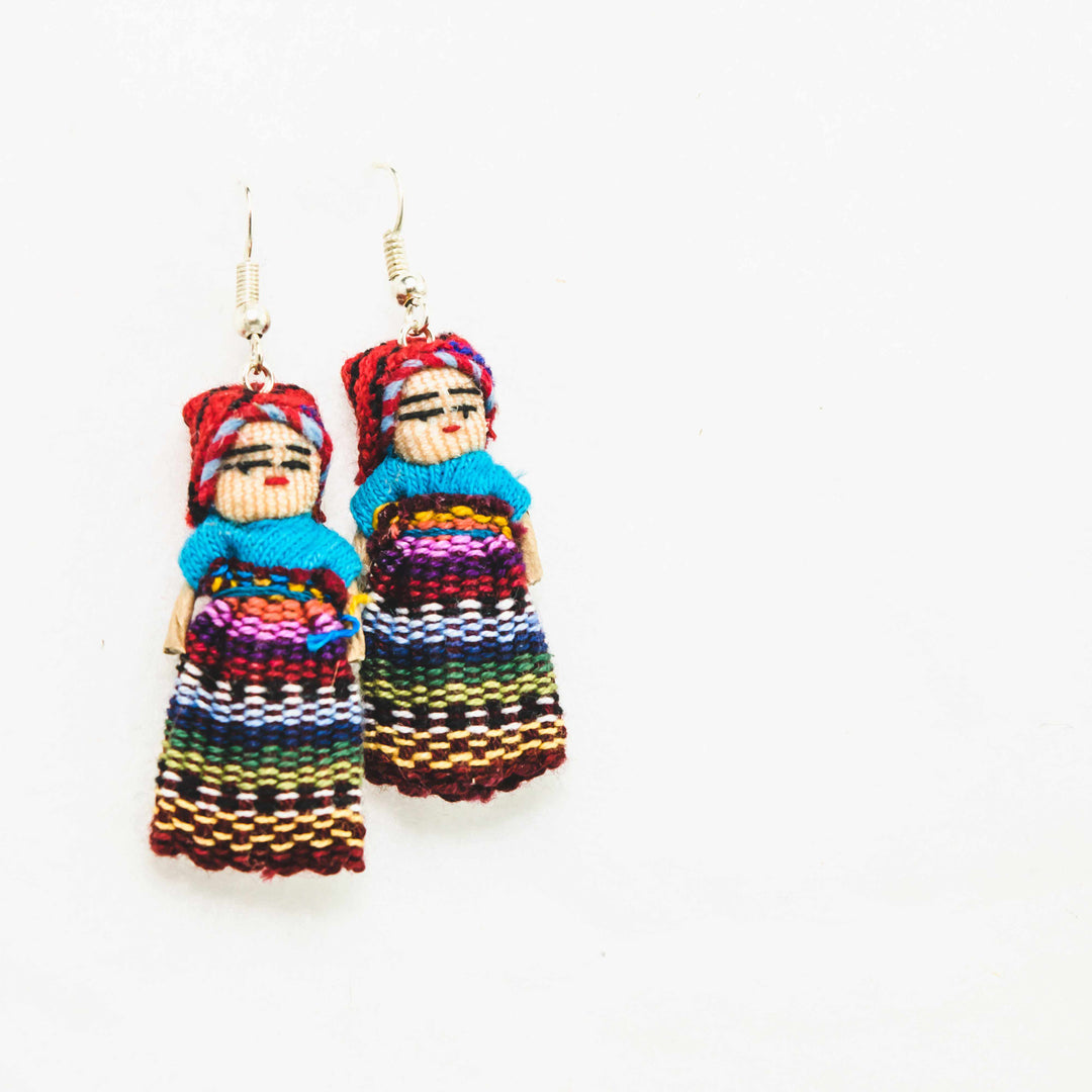 Worry Doll Boho Earrings - Guatemala-Jewelry-Lumily-Lumily MZ Fair Trade Nena & Co Hiptipico Novica Lucia's World emporium