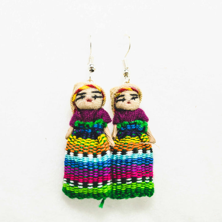 Worry Doll Boho Earrings - Guatemala-Jewelry-Lumily-Lumily MZ Fair Trade Nena & Co Hiptipico Novica Lucia's World emporium