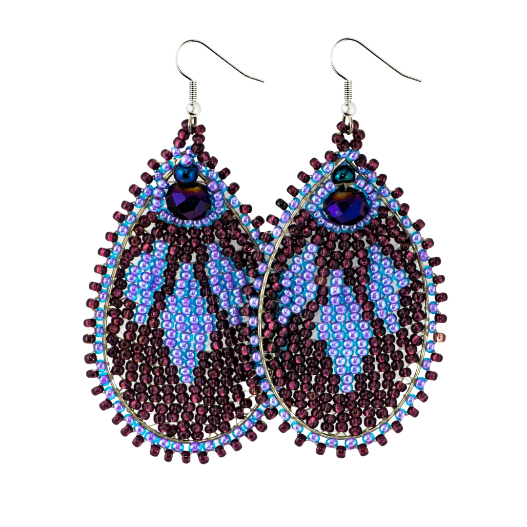 Raindrop Seed Bead Earrings - Guatemala-Jewelry-Lumily-Lumily MZ Fair Trade Nena & Co Hiptipico Novica Lucia's World emporium