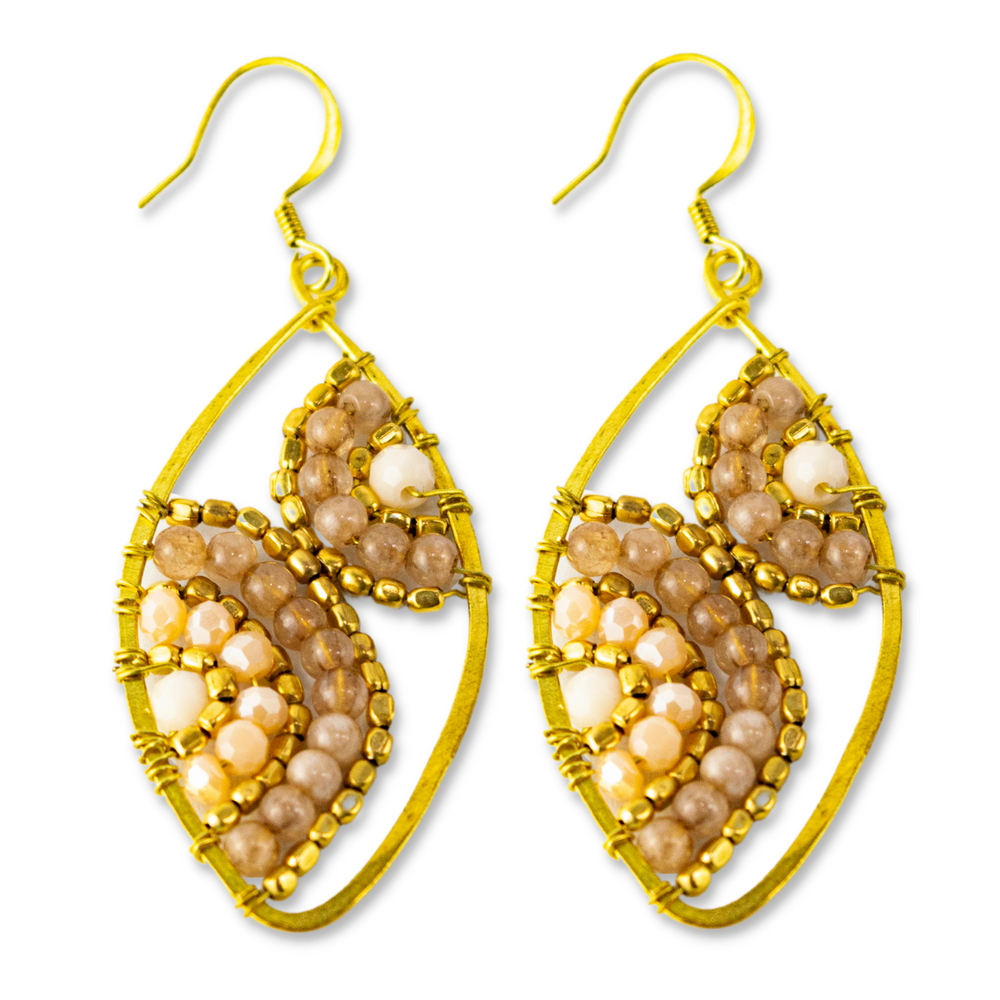 Saturn Stone Ethically Made Boho Earrings - Thailand-Jewelry-Kannika (Deeproot Accessories - TH)-Lumily MZ Fair Trade Nena & Co Hiptipico Novica Lucia's World emporium