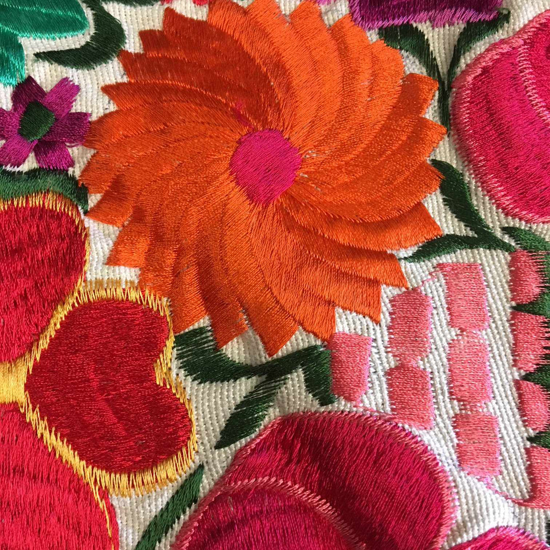 Flower Fields Embroidered Pillow Cover - Guatemala-Decor-Don Miguel (Tipicos el Paisaje - GU)-Lumily MZ Fair Trade Nena & Co Hiptipico Novica Lucia's World emporium