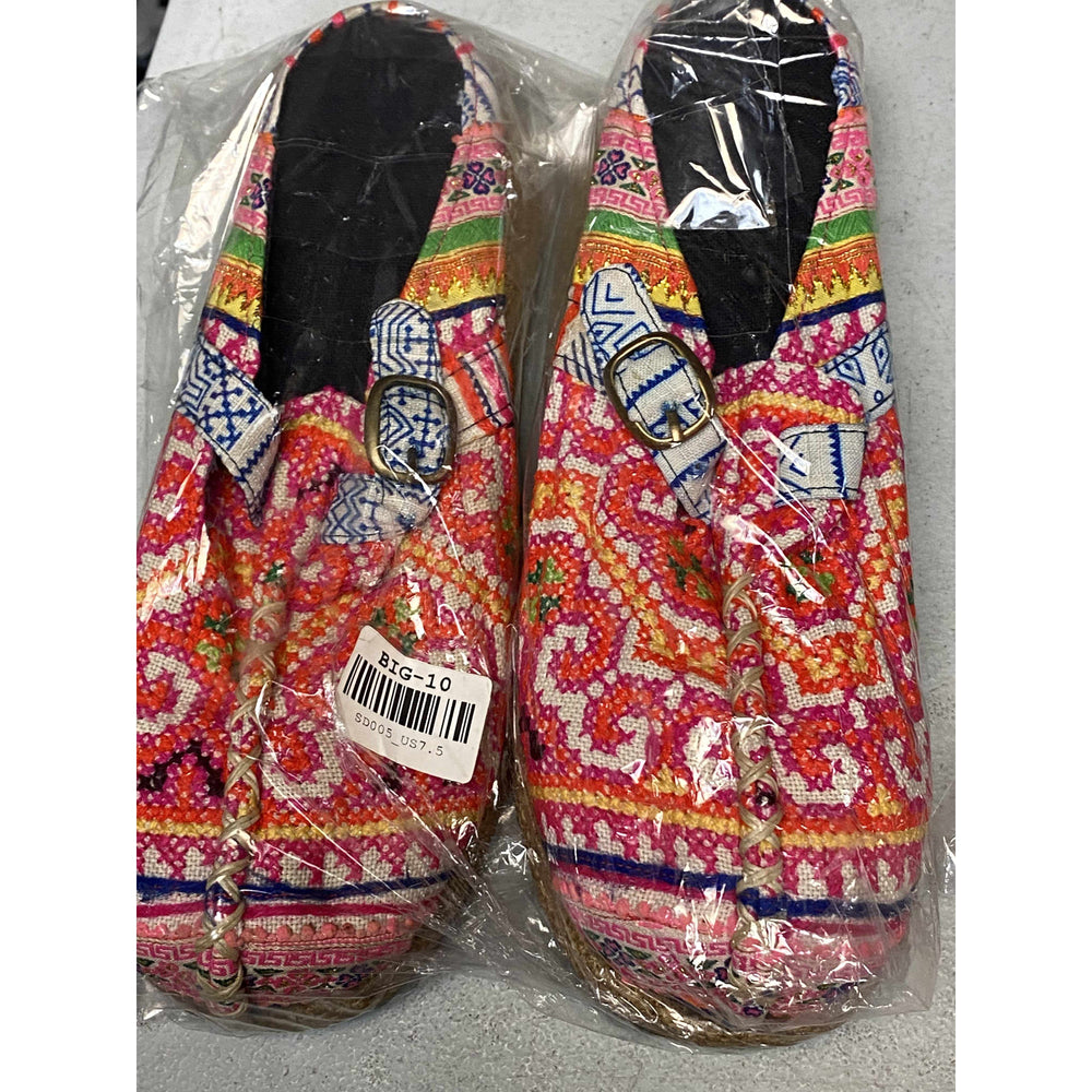 Vintage Hmong Textile Handmade Boho Sandals -Thailand-Apparel-Lumily-Multicolored-Lumily MZ Fair Trade Nena & Co Hiptipico Novica Lucia's World emporium