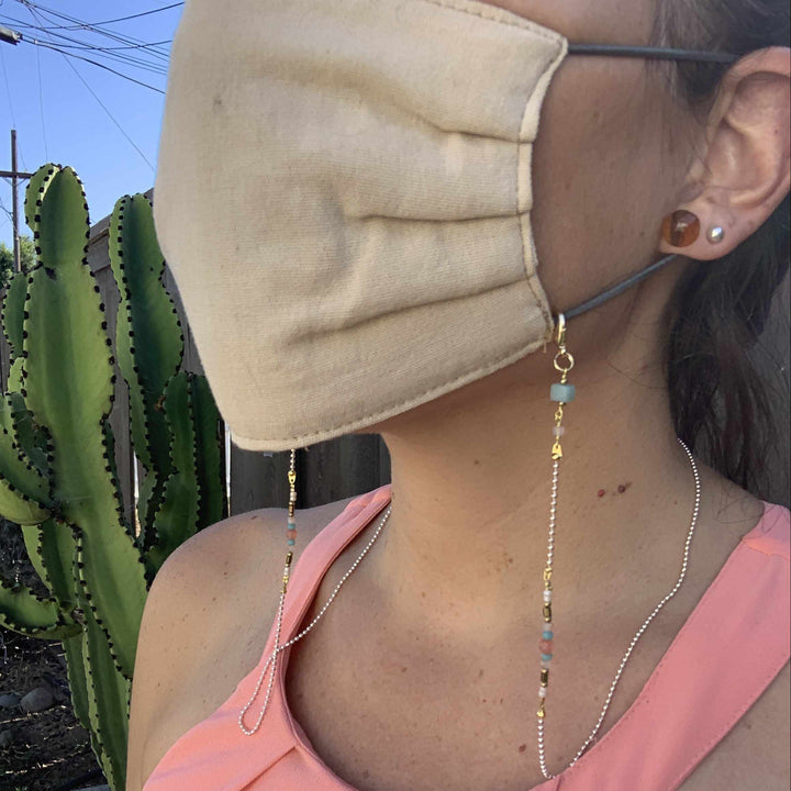 Olivia Semi-precious Stone Mask | Sunglass Chain - Thailand-Accessories-Tontor Jewelry JJ-Lumily MZ Fair Trade Nena & Co Hiptipico Novica Lucia's World emporium