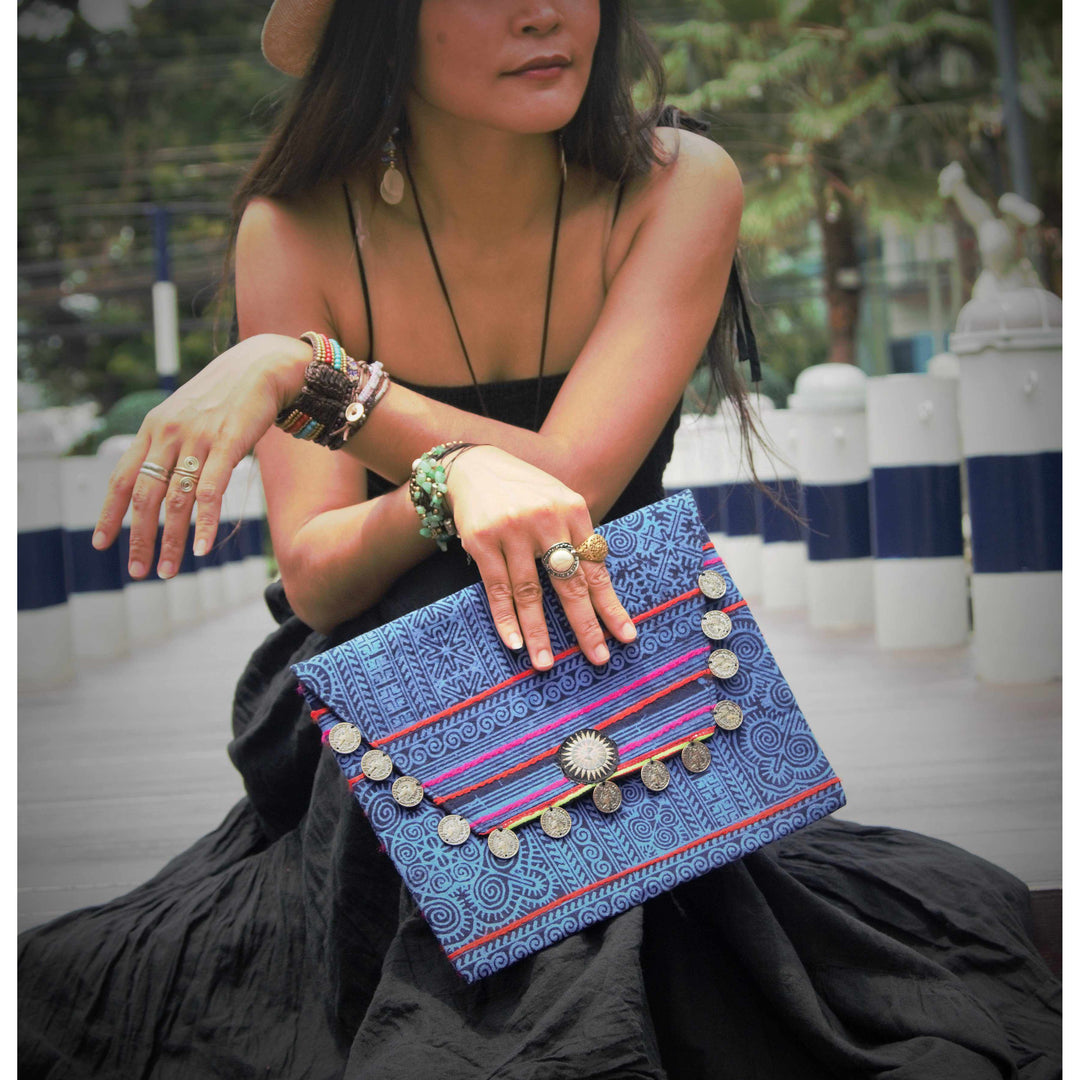 BUNDLE: Ethically Made Clutch Bag With Coins 6 Pieces - Thailand-Bags-Lumily-Lumily MZ Fair Trade Nena & Co Hiptipico Novica Lucia's World emporium