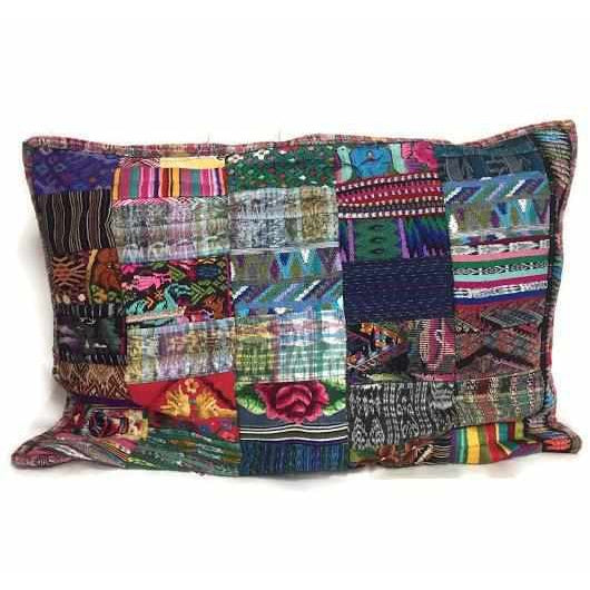 Patchwork Upcycled Huipil Sham Pillow - Guatemala-Decor-Lumily-Lumily MZ Fair Trade Nena & Co Hiptipico Novica Lucia's World emporium
