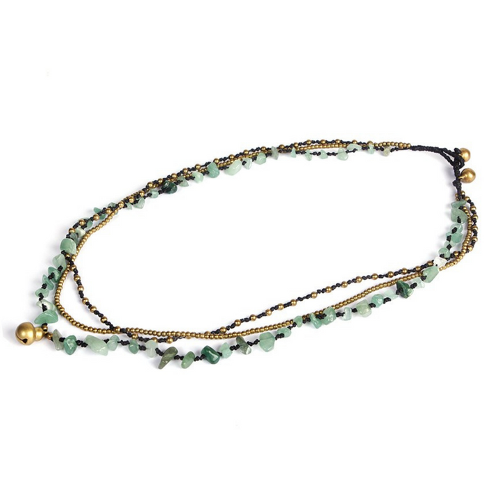 Amethyst and Jade with Brass Ball Necklace - Thailand-Jewelry-Nu Shop-Jade-Lumily MZ Fair Trade Nena & Co Hiptipico Novica Lucia's World emporium
