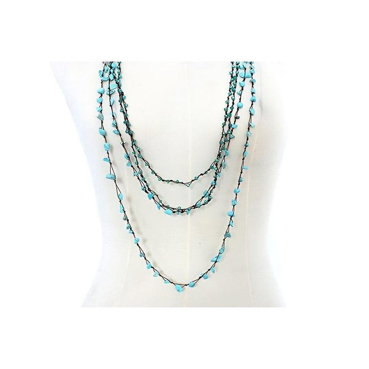 Clara Semi-Precious Stone Necklace - Guatemala-Jewelry-Lumily-Turquoise-Lumily MZ Fair Trade Nena & Co Hiptipico Novica Lucia's World emporium