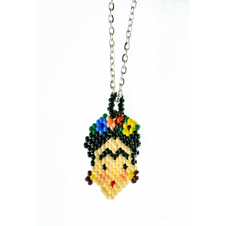 Frida Kahlo Seed Bead Necklace - Mexico-Jewelry-Lumily-Lumily MZ Fair Trade Nena & Co Hiptipico Novica Lucia's World emporium