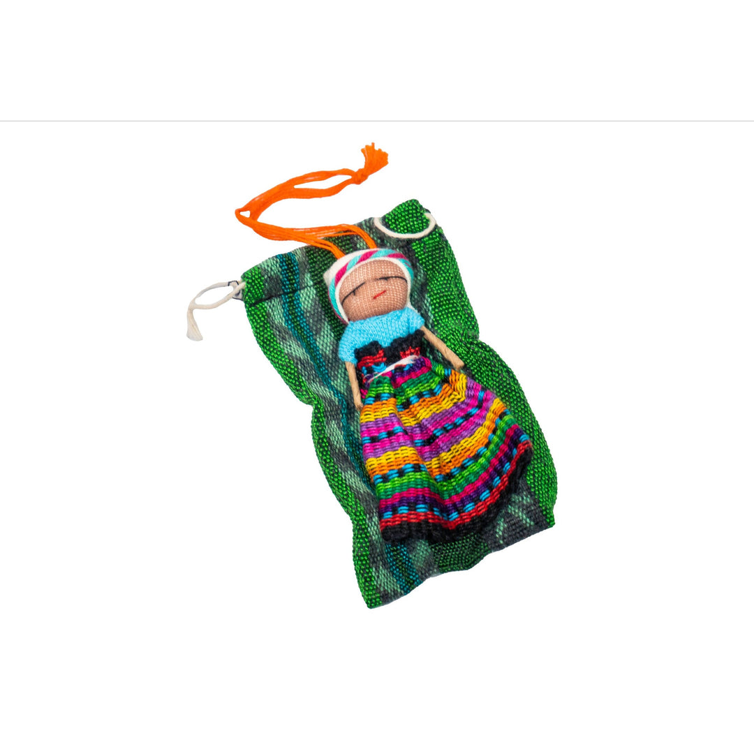 Worry Doll Ornament with Gift Bag + Story - Guatemala-Decor-Lumily-Lumily MZ Fair Trade Nena & Co Hiptipico Novica Lucia's World emporium