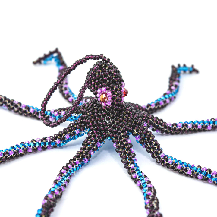 Octopus Seed Bead Ornament - Guatemala-Decor-Yulisa (Galería Artes Chávez - GU)-Lumily MZ Fair Trade Nena & Co Hiptipico Novica Lucia's World emporium