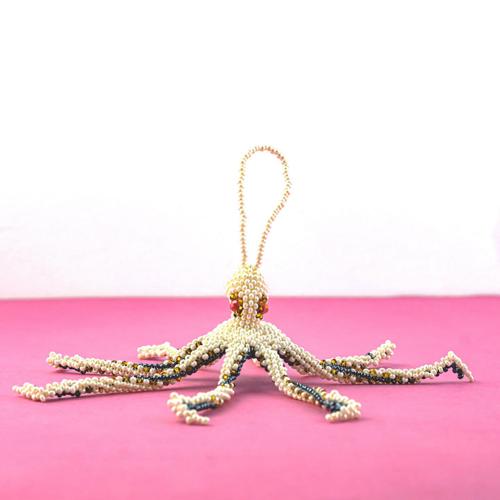 Octopus Seed Bead Ornament - Guatemala-Decor-Lumily-Lumily MZ Fair Trade Nena & Co Hiptipico Novica Lucia's World emporium