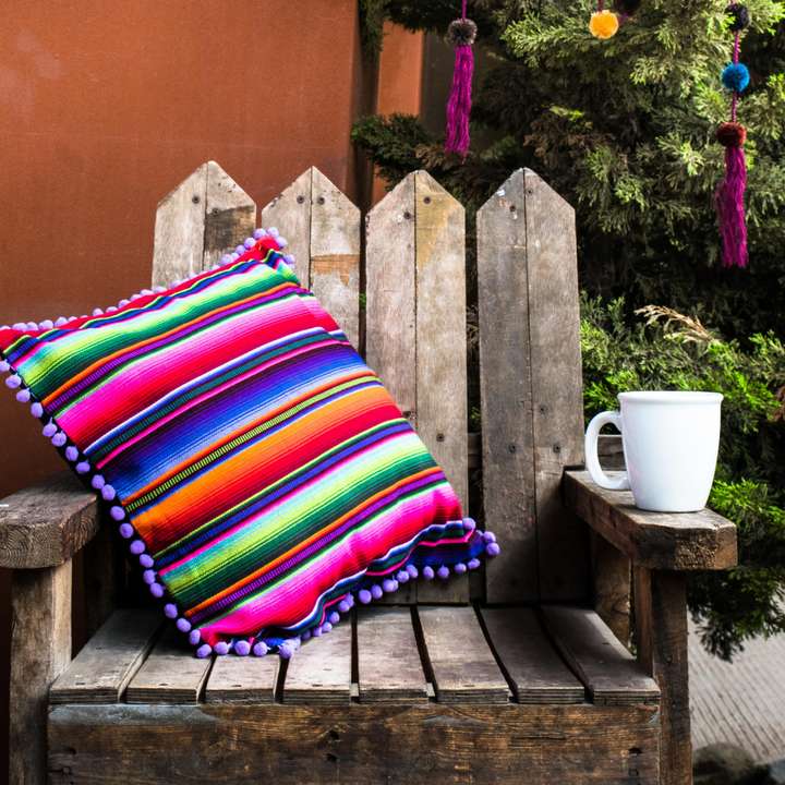 Hacienda Sarape Striped Pillow Cover - Guatemala-Decor-Laura y Francisco (GU)-Lumily MZ Fair Trade Nena & Co Hiptipico Novica Lucia's World emporium