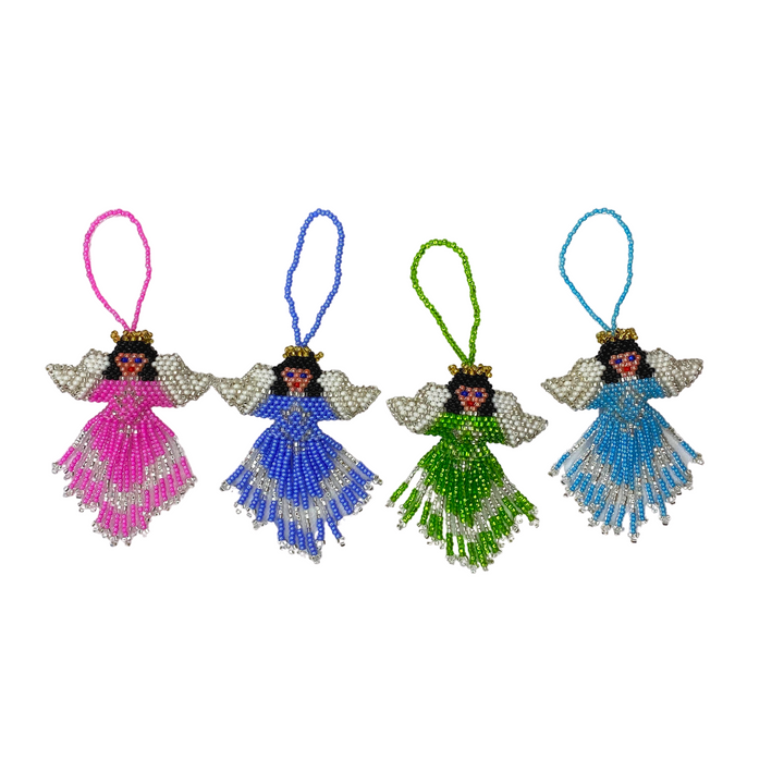 Angel Seed Bead Ornament - Guatemala-Decor-Lumily-Multicolor-Lumily MZ Fair Trade Nena & Co Hiptipico Novica Lucia's World emporium