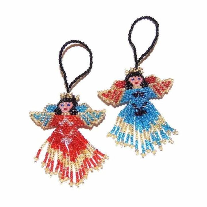 Angel Seed Bead Ornament - Guatemala-Decor-Lumily-Multicolor-Lumily MZ Fair Trade Nena & Co Hiptipico Novica Lucia's World emporium