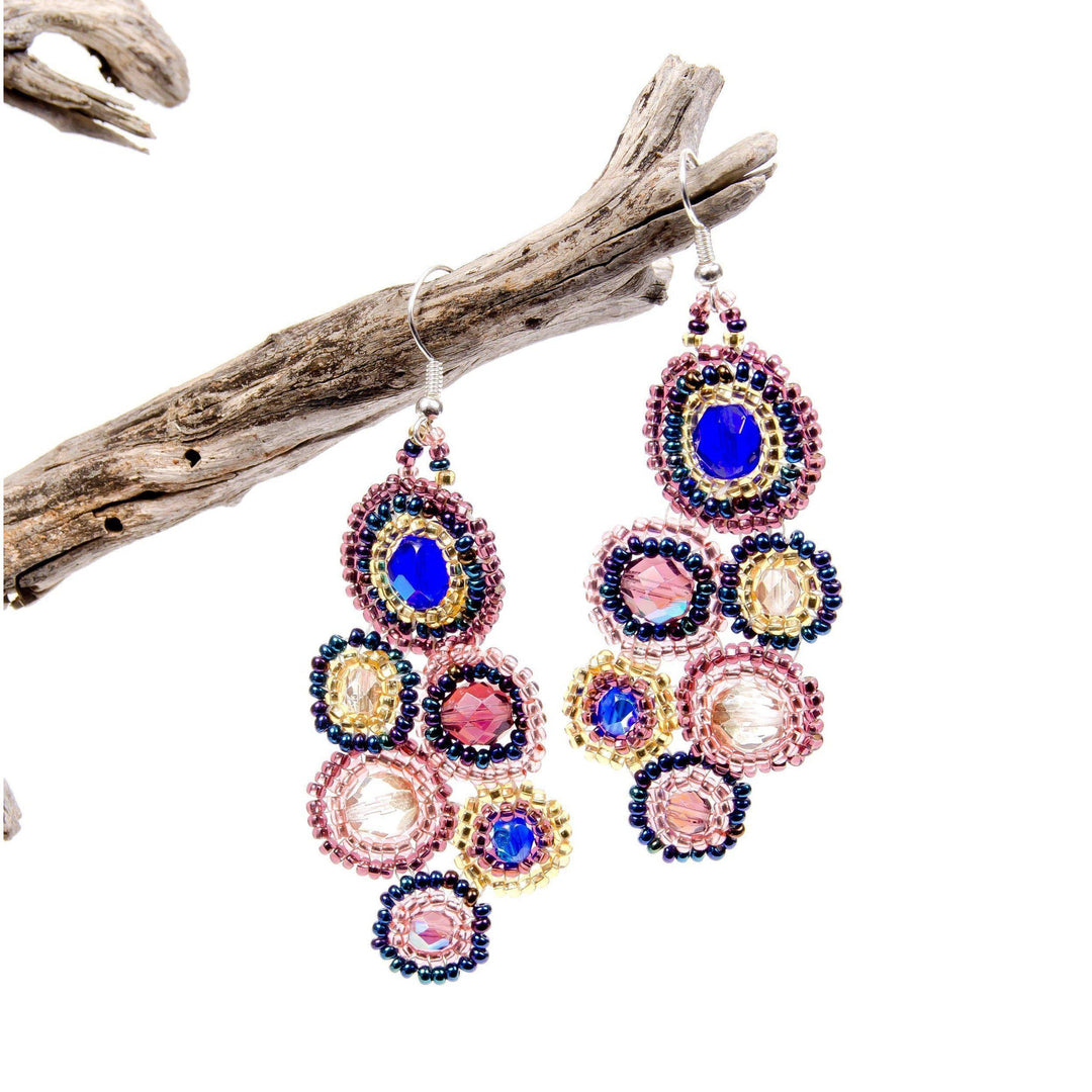 Bola Seed Bead Earrings - Guatemala-Jewelry-Lumily-Pink-Lumily MZ Fair Trade Nena & Co Hiptipico Novica Lucia's World emporium
