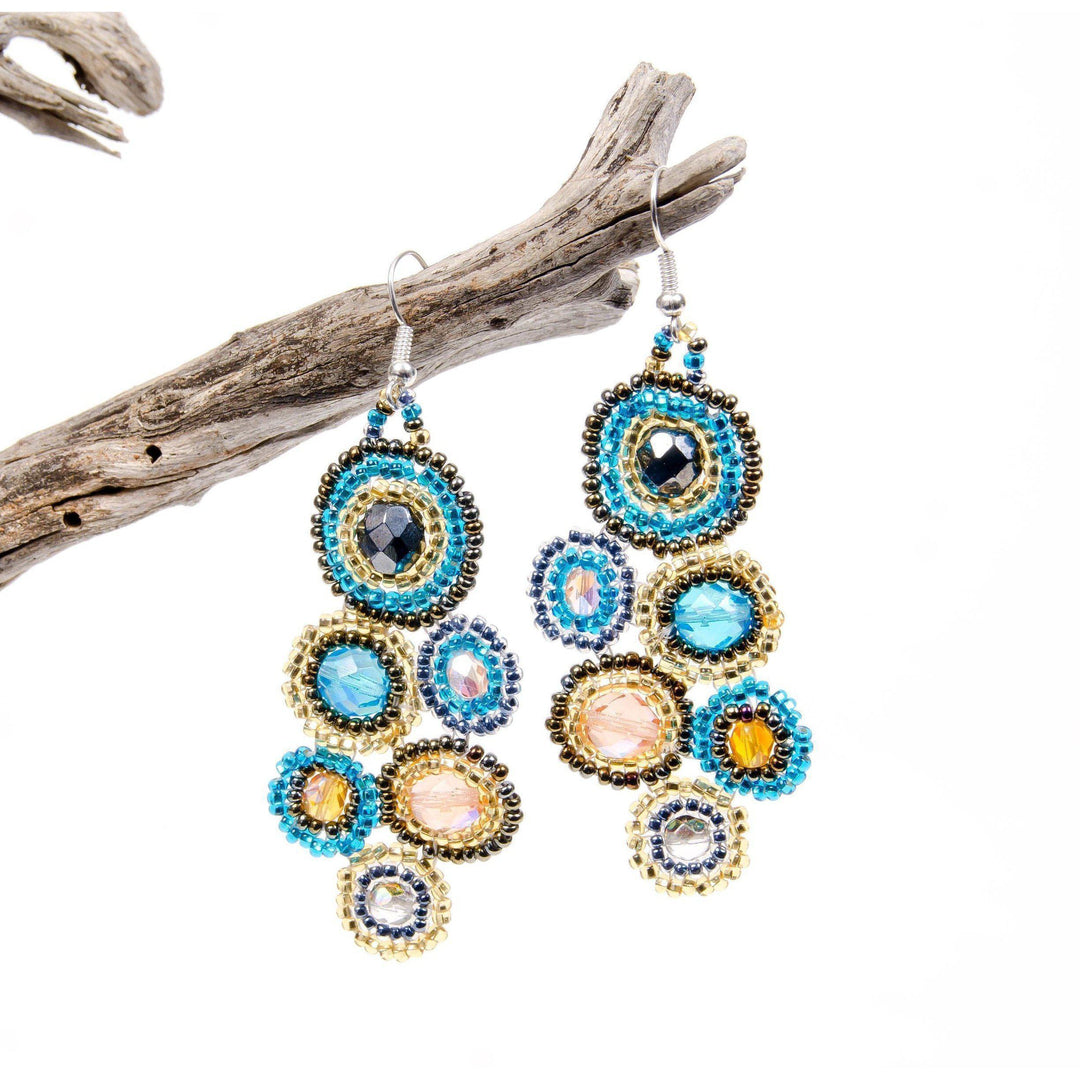 Bola Seed Bead Earrings - Guatemala-Jewelry-Lumily-Desert-Lumily MZ Fair Trade Nena & Co Hiptipico Novica Lucia's World emporium
