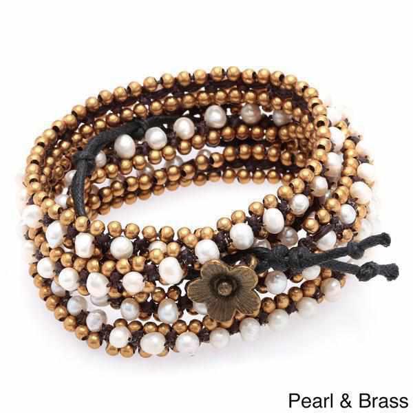 Brass Bead Five Wrap Bracelet - Thailand-Jewelry-Lumily-Lumily MZ Fair Trade Nena & Co Hiptipico Novica Lucia's World emporium