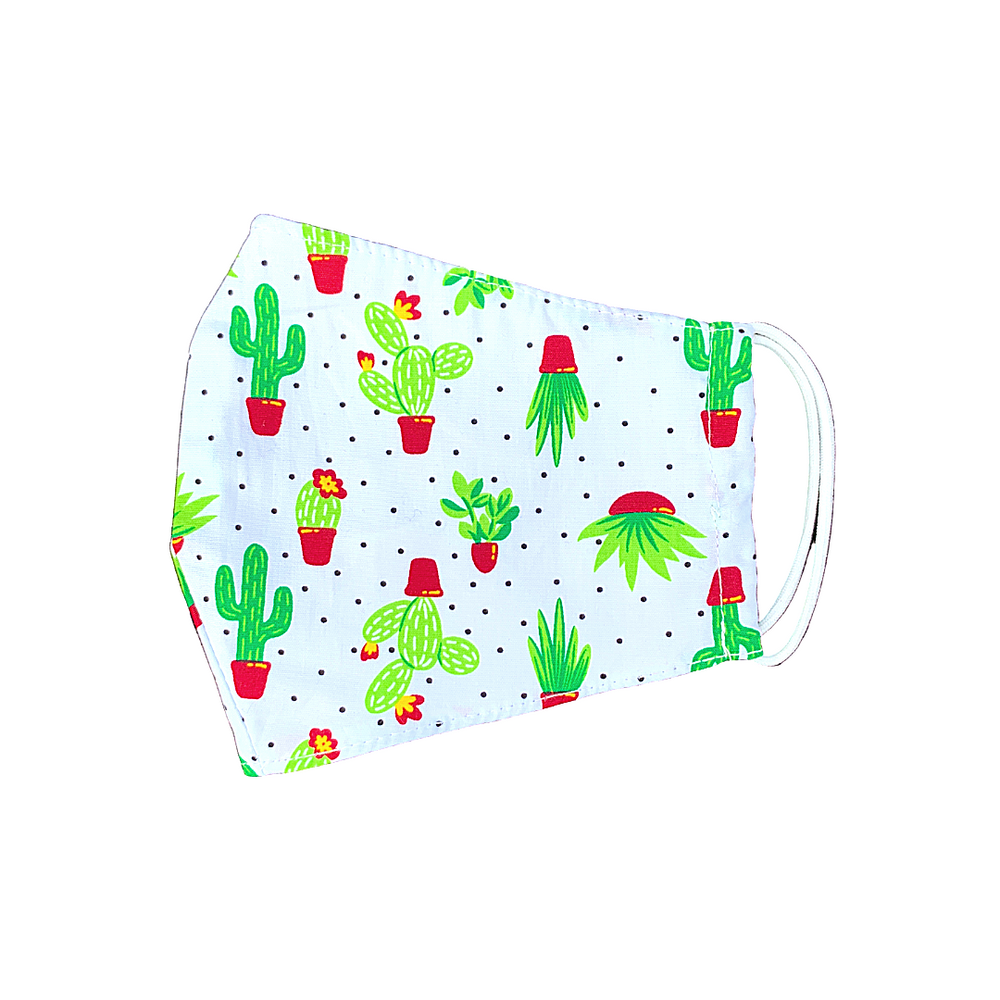 Cactus Cotton Face Mask with Filter Pocket + Free Filter - Thailand-Apparel-Beautiful Bags-Lumily MZ Fair Trade Nena & Co Hiptipico Novica Lucia's World emporium