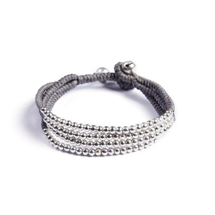 Cherish Brass Bead Adjustable Bracelet - Thailand-Jewelry-Lumily-Grey-Lumily MZ Fair Trade Nena & Co Hiptipico Novica Lucia's World emporium