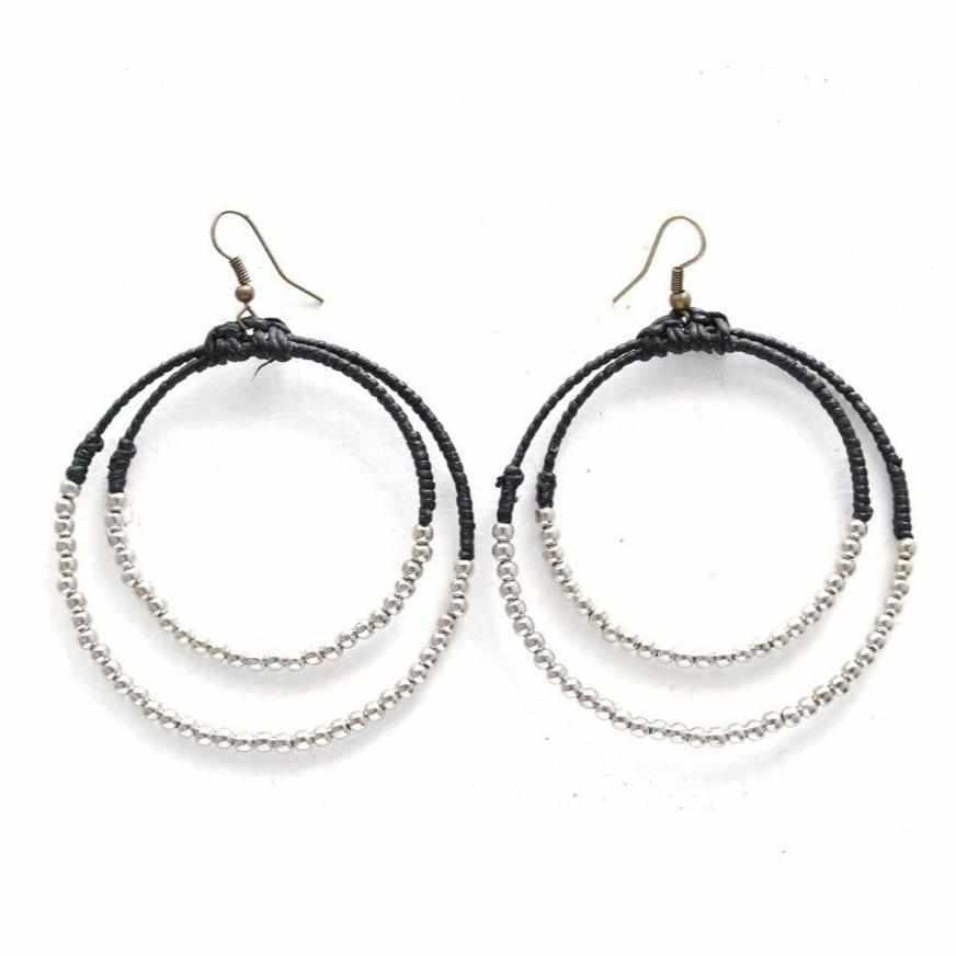 Cherish Brass Bead Hoop Earrings - Thailand-Jewelry-Lumily-Lumily MZ Fair Trade Nena & Co Hiptipico Novica Lucia's World emporium