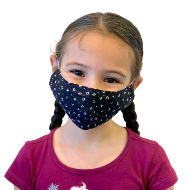 Child 5-8 Reusable Face Mask with Filter Pocket 100% Cotton - Thailand-Apparel-Peil-ABC-Lumily MZ Fair Trade Nena & Co Hiptipico Novica Lucia's World emporium