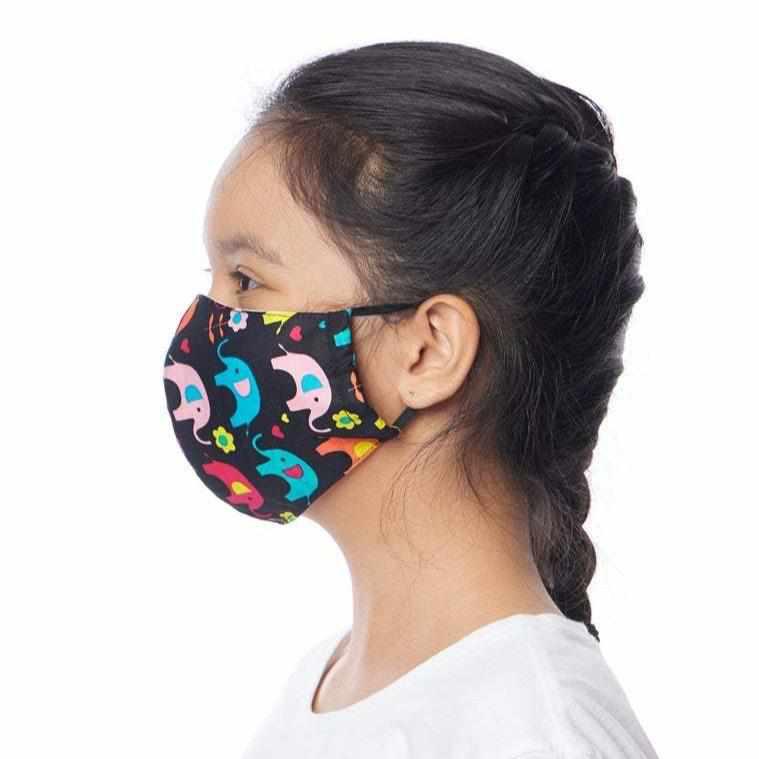 Child 9-12 Years Old Reusable Face Mask with Filter Pocket 100% Cotton - Thailand-Apparel-Peil-Lumily MZ Fair Trade Nena & Co Hiptipico Novica Lucia's World emporium
