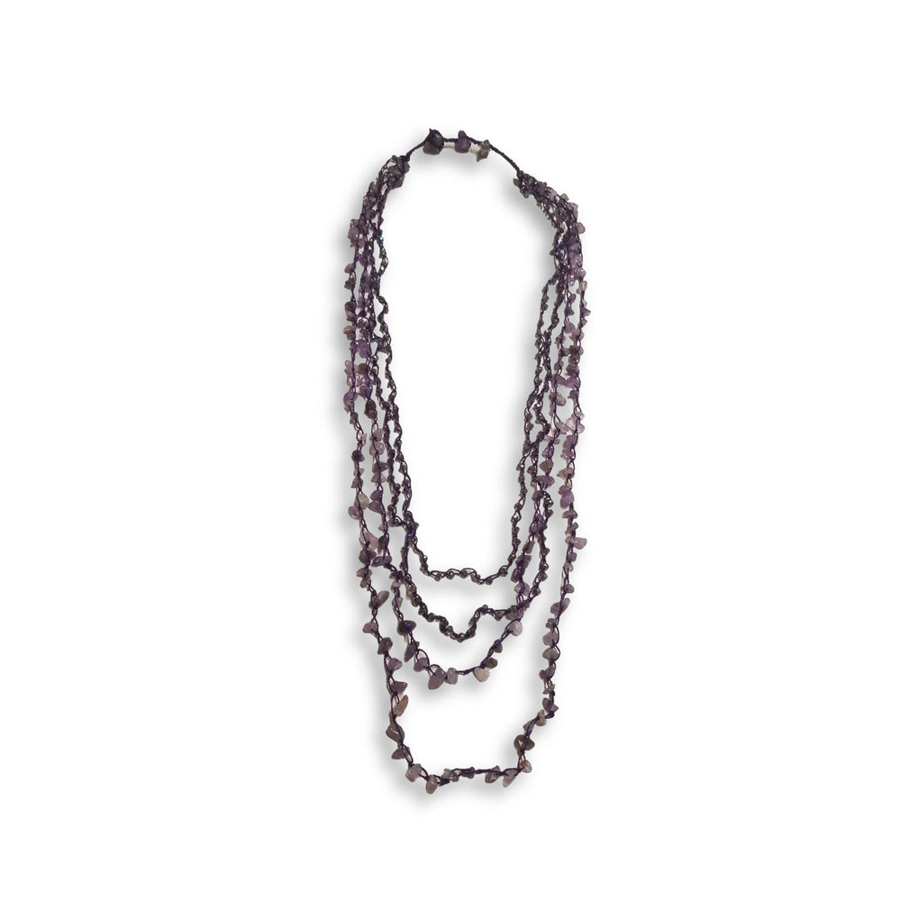 Clara Semi-Precious Stone Necklace - Guatemala-Jewelry-Lumily-Amethyst-Lumily MZ Fair Trade Nena & Co Hiptipico Novica Lucia's World emporium