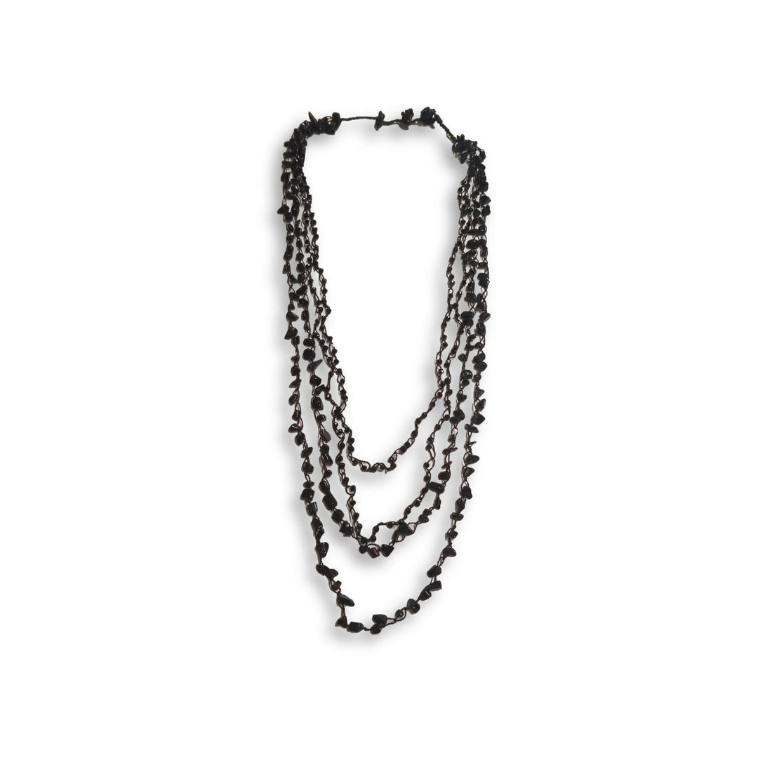 Clara Semi-Precious Stone Necklace - Guatemala-Jewelry-Lumily-Midnight-Lumily MZ Fair Trade Nena & Co Hiptipico Novica Lucia's World emporium