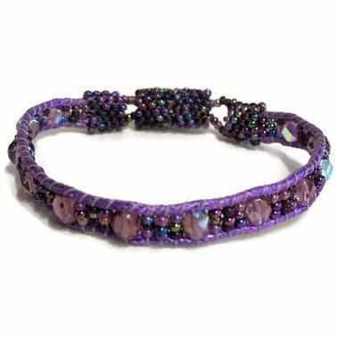 Cuero Bracelet with Magnetic Closure - Guatemala-Bags-Lumily-Purple-Lumily MZ Fair Trade Nena & Co Hiptipico Novica Lucia's World emporium