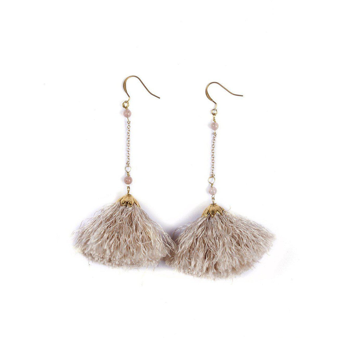 Dangling Tassel Earrings - Thailand-Jewelry-Kannika Chimkam-Brown-Lumily MZ Fair Trade Nena & Co Hiptipico Novica Lucia's World emporium