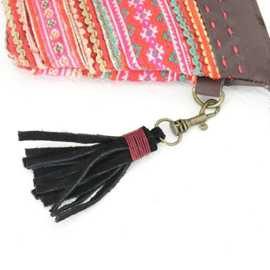 Leather Tassel Zipper Pull | Keychain - Thailand-Zipper Pulls-Lumily-Lumily MZ Fair Trade Nena & Co Hiptipico Novica Lucia's World emporium