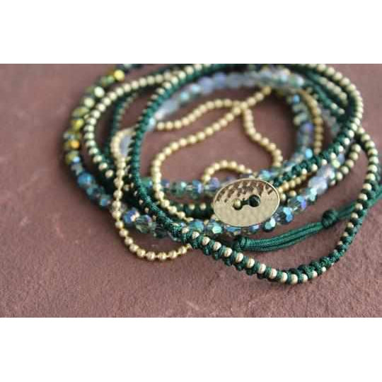 Anita Bead and Chain Wrap Bracelet | Necklace Assorted - Thailand-Jewelry-Lumily-Green-Lumily MZ Fair Trade Nena & Co Hiptipico Novica Lucia's World emporium