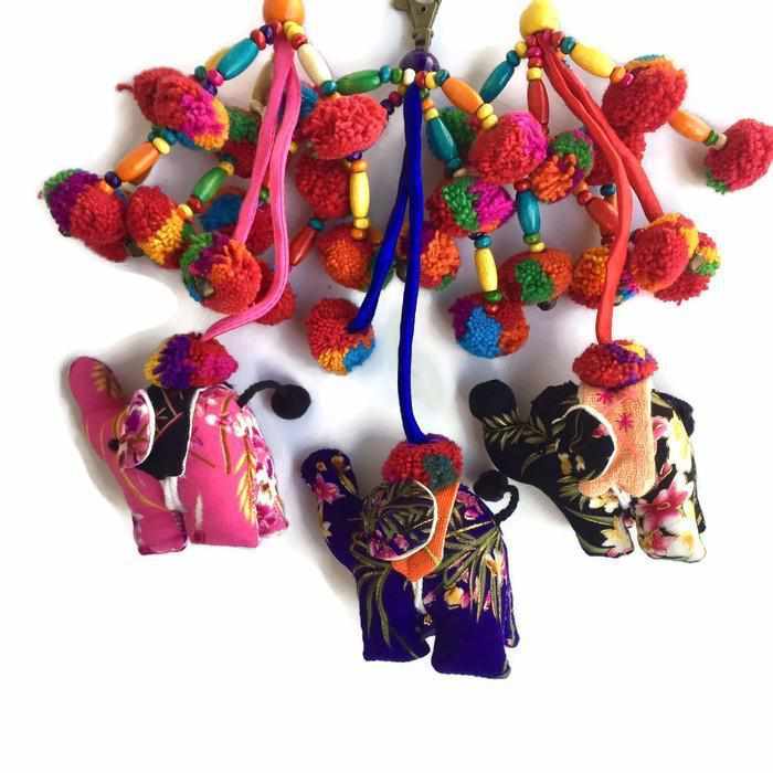 Elephant Zipper Pull | Backpack Charm - Thailand-Zipper Pulls-Lumily-Lumily MZ Fair Trade Nena & Co Hiptipico Novica Lucia's World emporium