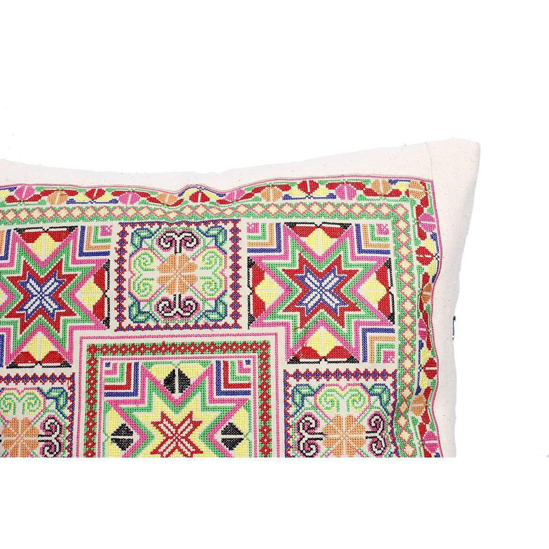 Felicity Geometric Embroidered Pillow Cover - Thailand-Decor-Lumily-Lumily MZ Fair Trade Nena & Co Hiptipico Novica Lucia's World emporium