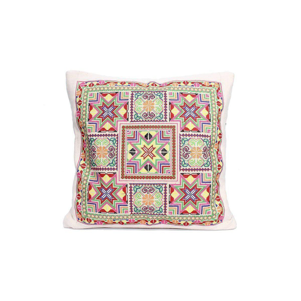Felicity Geometric Embroidered Pillow Cover - Thailand-Decor-Lumily-Lumily MZ Fair Trade Nena & Co Hiptipico Novica Lucia's World emporium