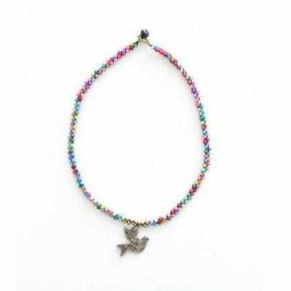 Flourish Bird Dove Beaded Necklace - Thailand-Jewelry-Lumily-Multicolor-Lumily MZ Fair Trade Nena & Co Hiptipico Novica Lucia's World emporium