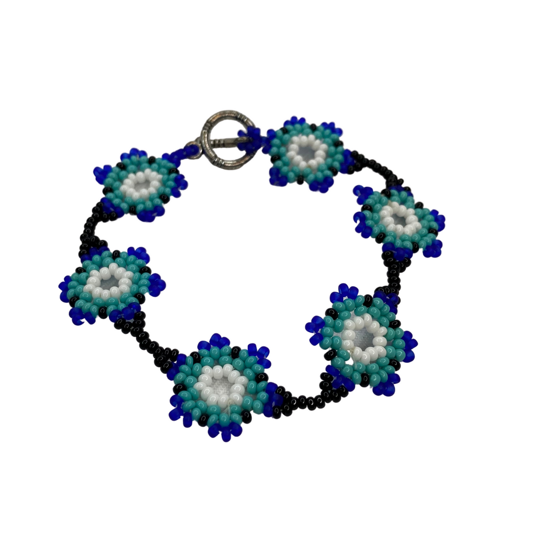 Flower Beaded Bracelet with Clasp - Guatemala-Jewelry-Lumily-Lumily MZ Fair Trade Nena & Co Hiptipico Novica Lucia's World emporium