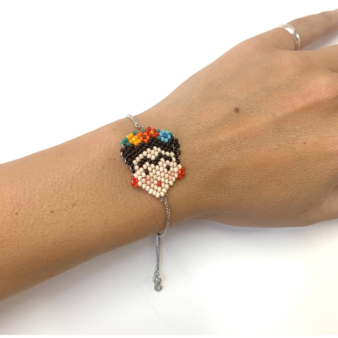 Frida Kahlo Seed Bead Adjustable Bracelet - Mexico-Jewelry-Lumily-Lumily MZ Fair Trade Nena & Co Hiptipico Novica Lucia's World emporium