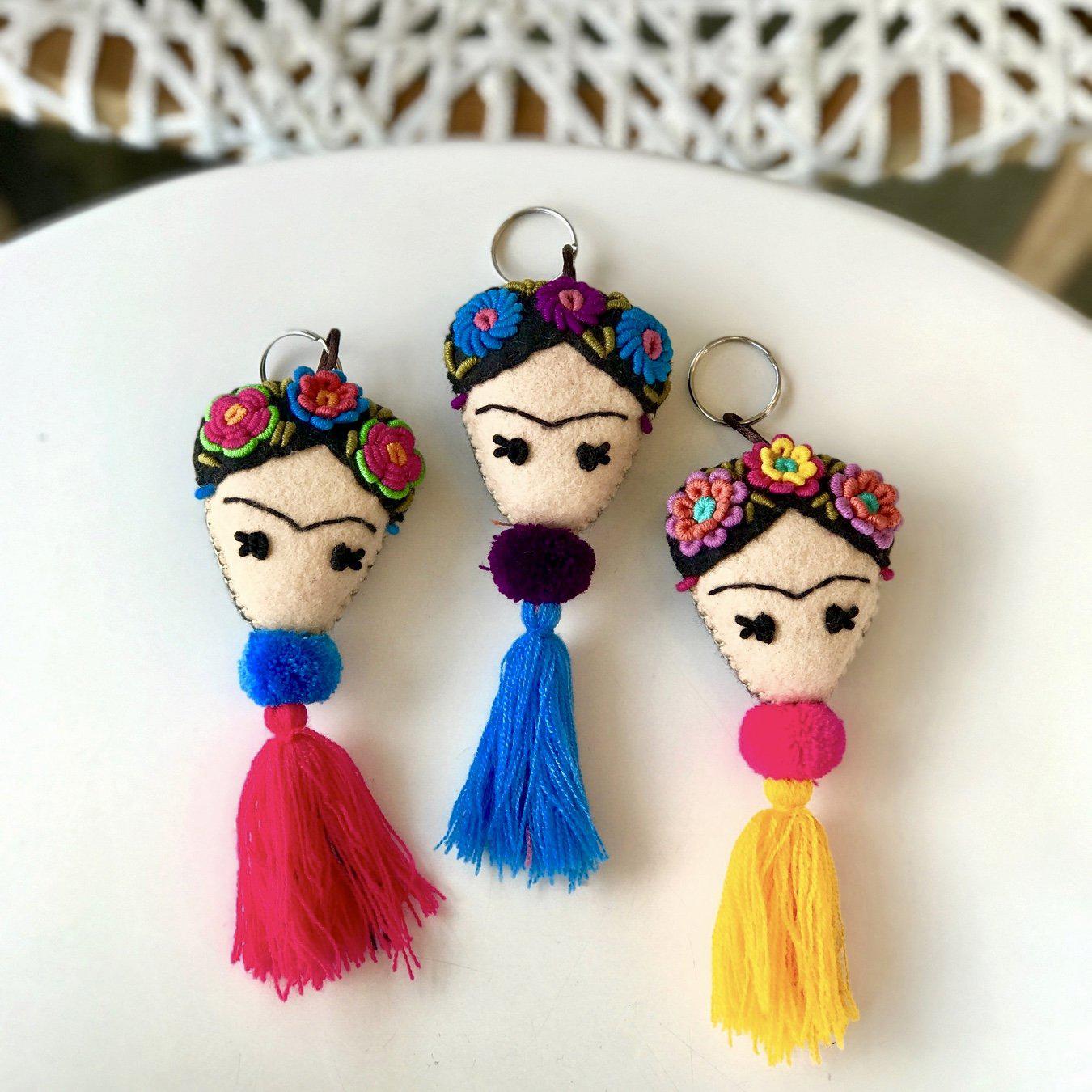 Frida Keychain Handmade in Mexico with Repurposed Fabrics – Lumily