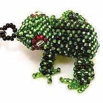 Frog Seed Bead Keychain - Mexico-Keychains-Pascuala (MX)-Lumily MZ Fair Trade Nena & Co Hiptipico Novica Lucia's World emporium