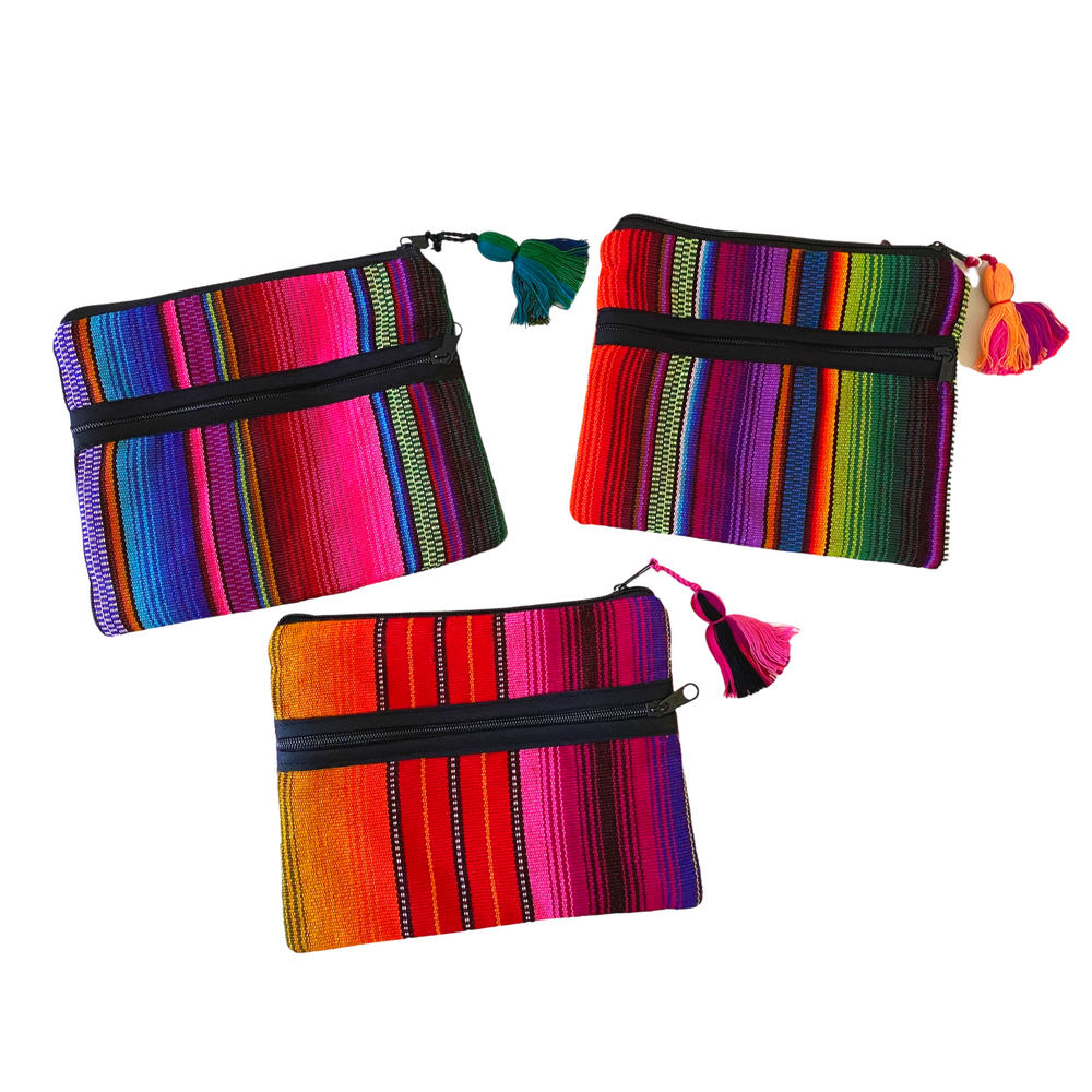 Hacienda Sarape Striped Multicolor Clutch - Guatemala-Bags-Lumily-Lumily MZ Fair Trade Nena & Co Hiptipico Novica Lucia's World emporium