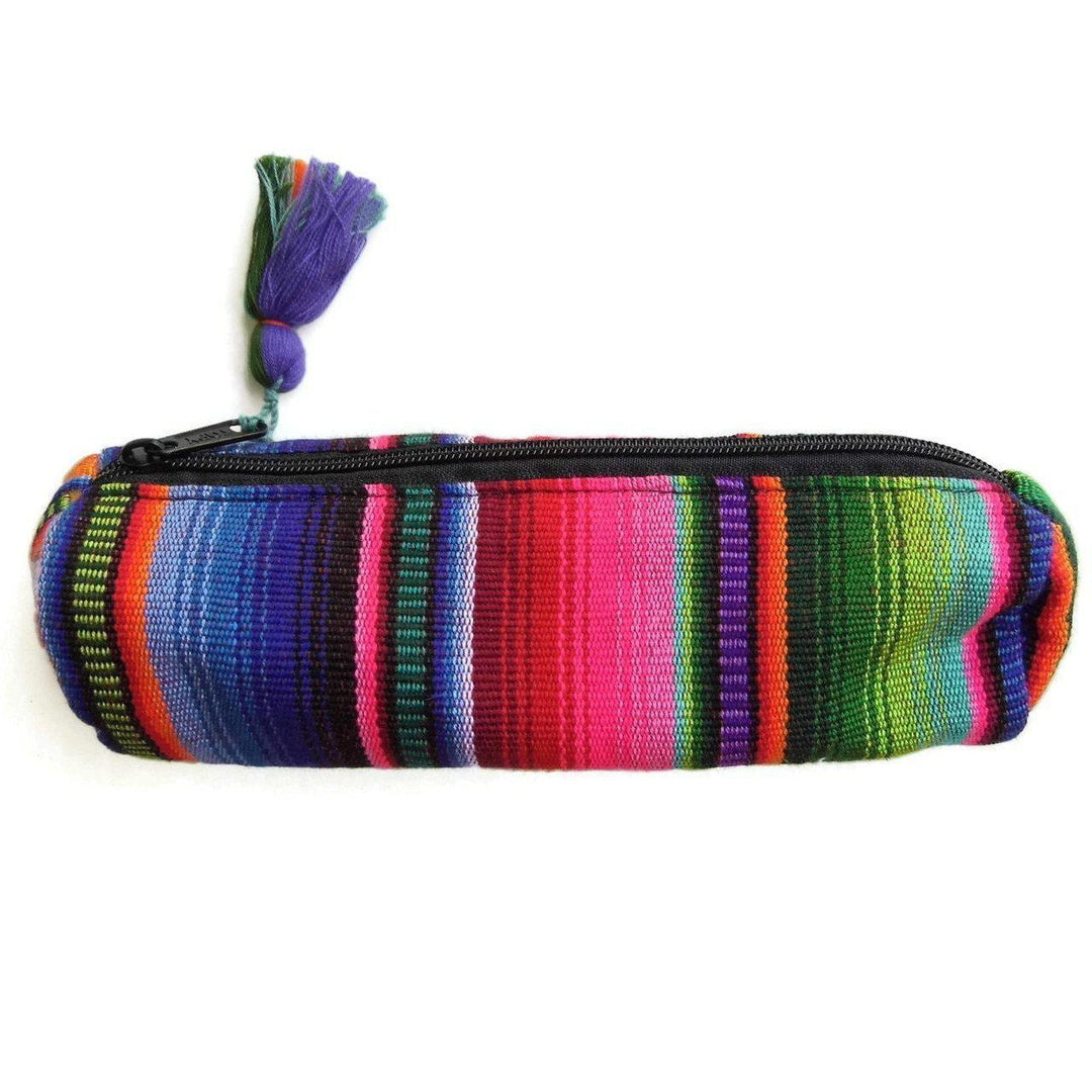 Hacienda Multicolor Sarape Pencil Case - Guatemala-Bags-Lumily-Lumily MZ Fair Trade Nena & Co Hiptipico Novica Lucia's World emporium
