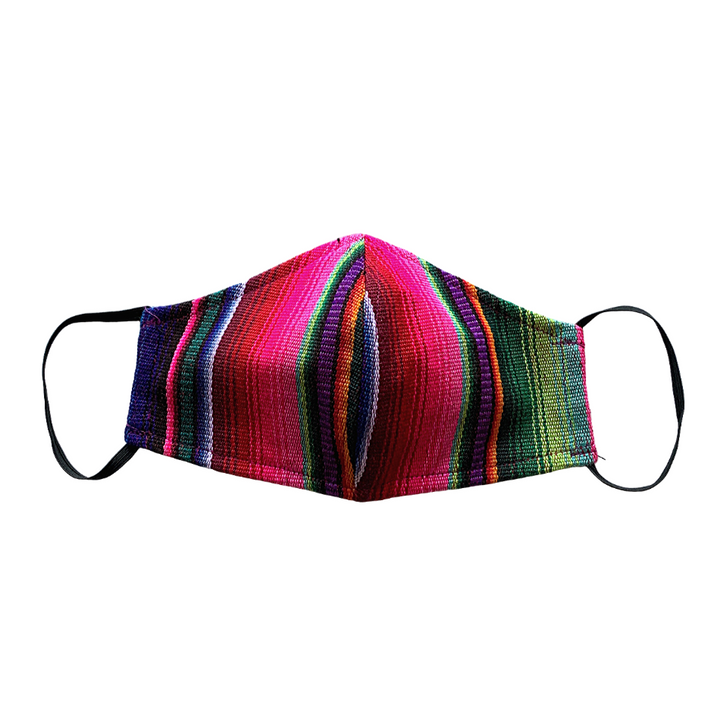 Hacienda Striped Face Mask with Filter Pocket - Guatemala-Apparel-Laura & Francisco-Multicolor-Lumily MZ Fair Trade Nena & Co Hiptipico Novica Lucia's World emporium
