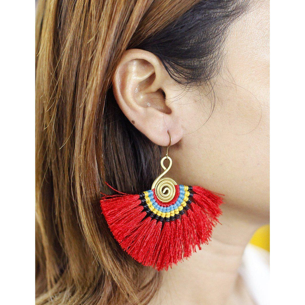 Dusk Glow Tassel Earrings - Thailand-Jewelry-Nu Shop-Lumily MZ Fair Trade Nena & Co Hiptipico Novica Lucia's World emporium