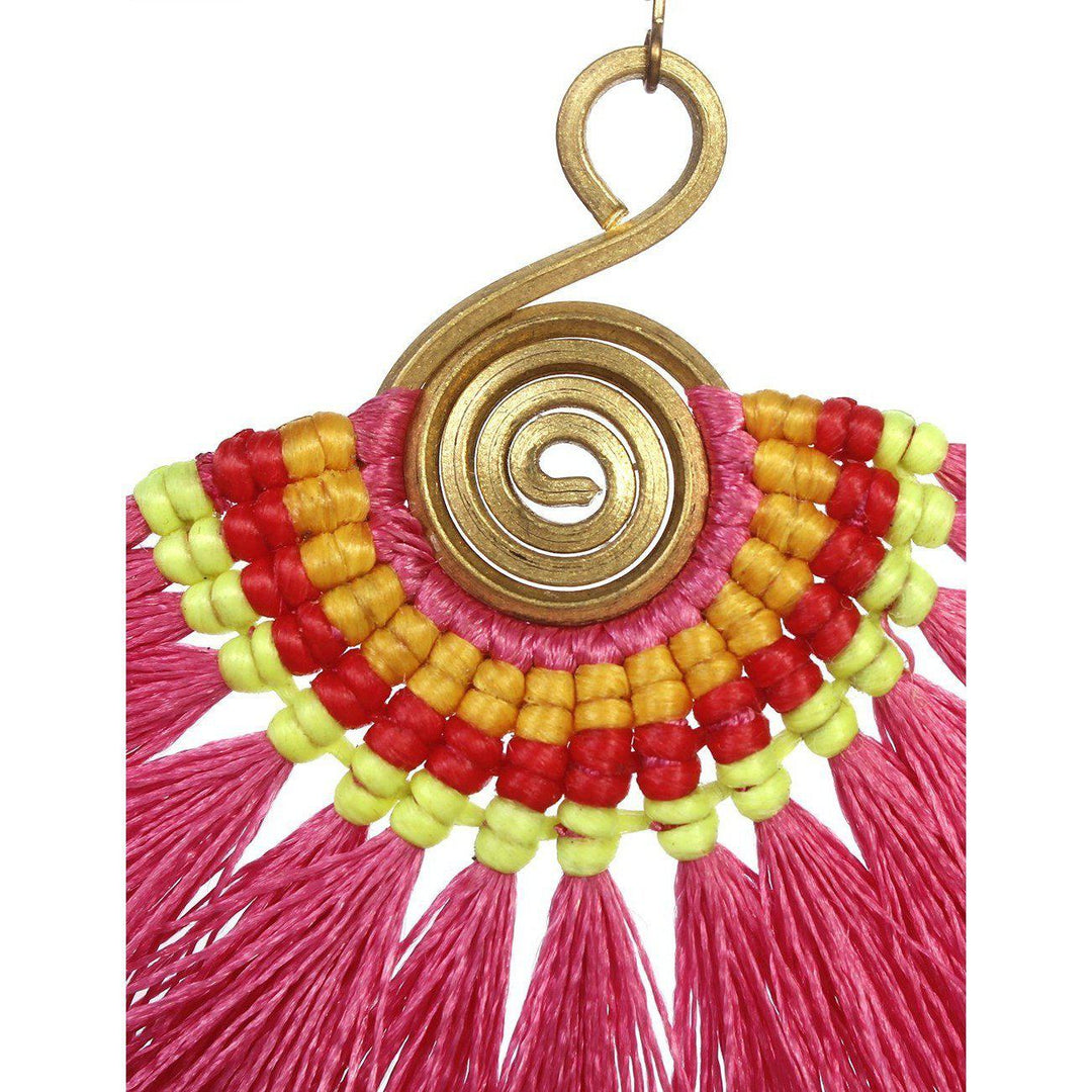 Dusk Glow Tassel Earrings - Thailand-Jewelry-Nu Shop-Yellow-Lumily MZ Fair Trade Nena & Co Hiptipico Novica Lucia's World emporium