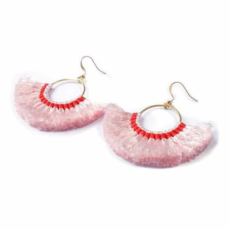 Half Moon Silk Tassel Earrings - Thailand-Jewelry-Kannika Chimkam-Lumily MZ Fair Trade Nena & Co Hiptipico Novica Lucia's World emporium